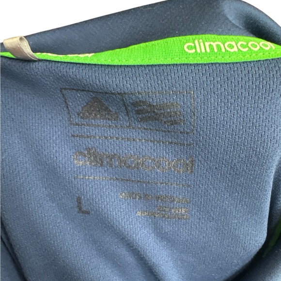 Adidas Climacool Men’s Short Sleeve Polo Shirt Size Large Blue & Green - Picture 6 of 8